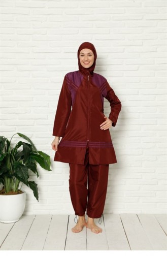 Weinrot Hijab Badeanzug 2653.Bordo