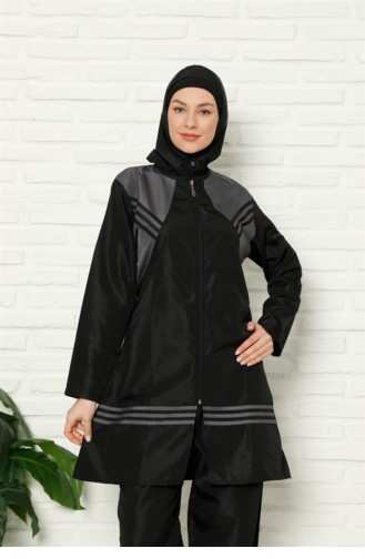 Maillot de Bain Hijab Noir 2656.Siyah