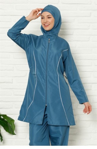 Indigo Modest Swimwear 2671.İndigo