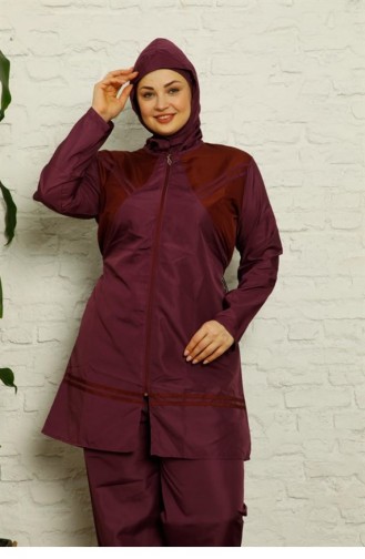 Lila Hijab Badeanzug 2677.Mor