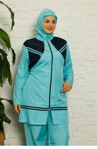 Turquoise Modest Swimwear 2678.Turkuaz