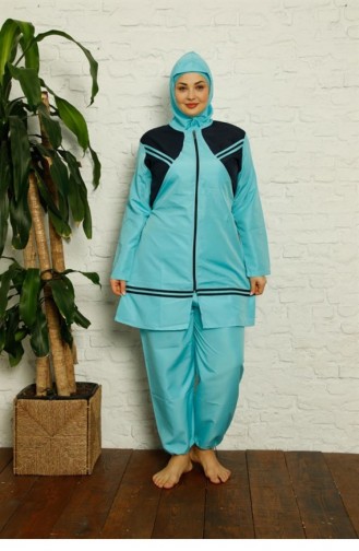 Turquoise Modest Swimwear 2678.Turkuaz