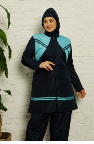 Maillot de Bain Hijab Bleu Marine 2681.Lacivert