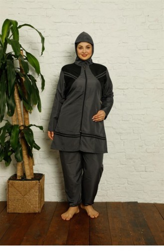 Anthracite Modest Swimwear 2682.Antrasit