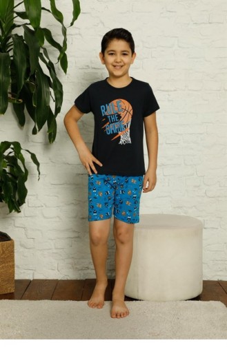 Black Baby and Children`s Pajama Set 2875.Siyah