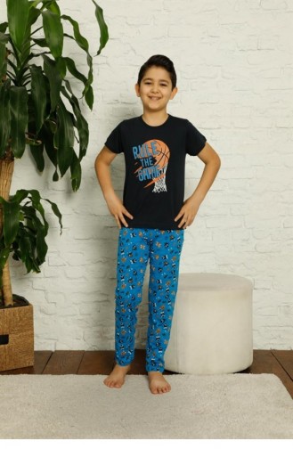 Black Baby and Children`s Pajama Set 2877.Siyah
