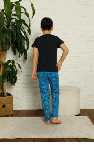 Black Baby and Children`s Pajama Set 2877.Siyah