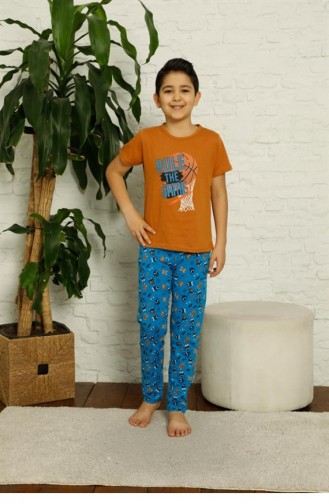 Ensemble de Pyjamas Bébé et Enfant Couleur brique 2878.Kiremit