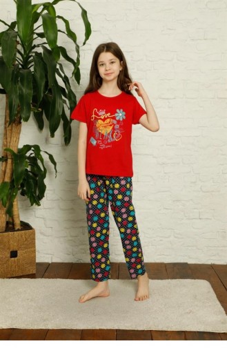 Red Baby and Children`s Pajama Set 2879.Kırmızı