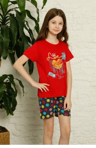Red Baby and Children`s Pajama Set 2882.Kırmızı