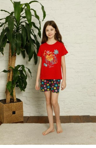 Red Baby and Children`s Pajama Set 2882.Kırmızı