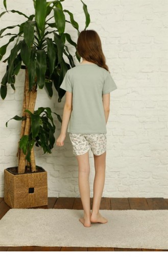 Sea Green Baby and Children`s Pajama Set 2884.Su Yeşili
