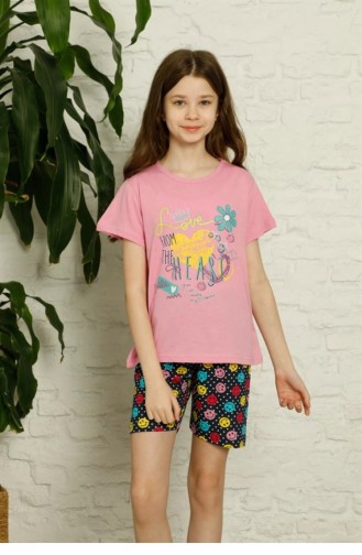 Pink Baby and Children`s Pajama Set 2886.Pembe