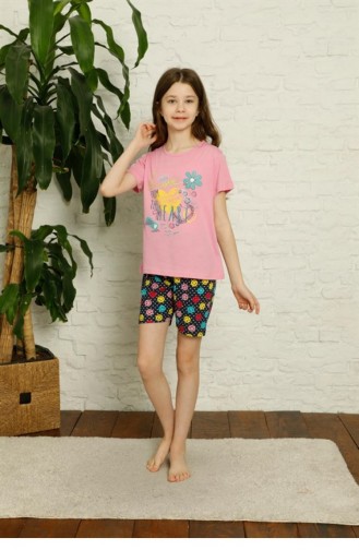 Pink Baby and Children`s Pajama Set 2886.Pembe