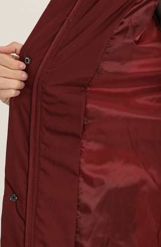 Kapşonlu Kapitone Mont 10500 Bordo