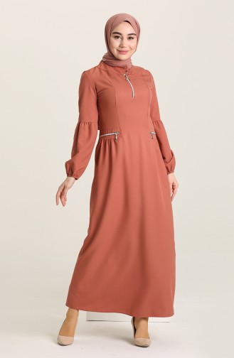 Lachsrosa Hijab Kleider 12214
