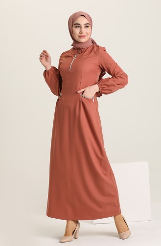 Lachsrosa Hijab Kleider 12214