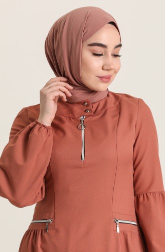 Lachsrosa Hijab Kleider 12214