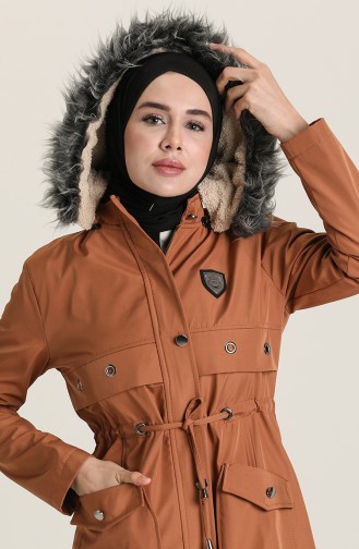 Kuşgözü Detaylı Mont 10341 Taba