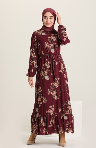 Plum Hijab Dress 3114-03