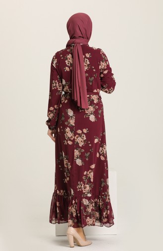 Plum Hijab Dress 3114-03