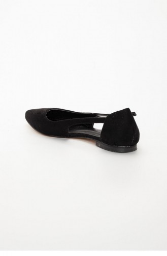 حذاء مسطح أسود 00000693-ST