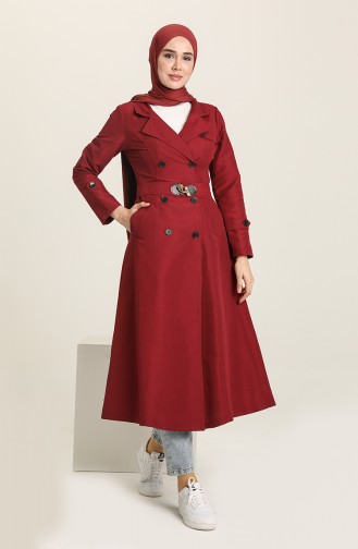 Claret Red Trenchcoat 8684.Bordo