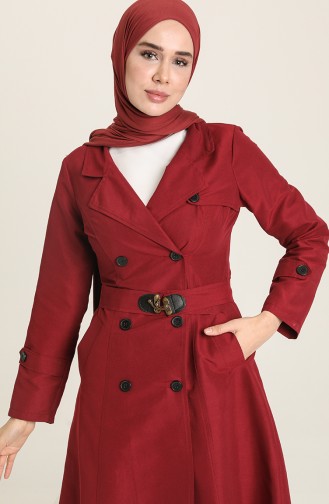 Claret Red Trenchcoat 8684.Bordo