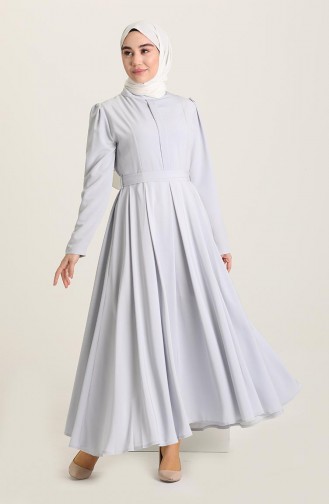 Gefaltetes Kleid mit Gürtel 4102-02 Ice Blau 4102-02