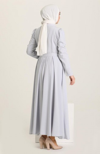 Ice Blue Hijab Dress 4102-02