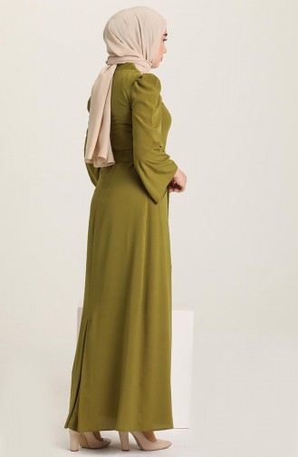 Khaki Hijab Dress 0032-04