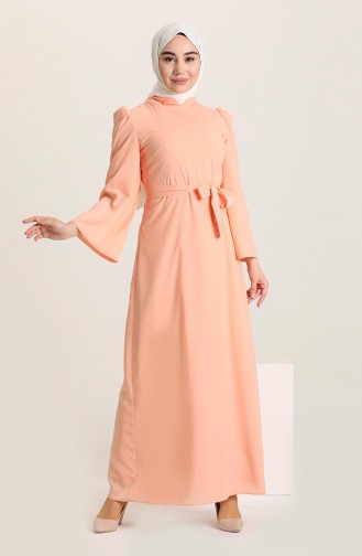 Salmon Hijab Dress 0032-02