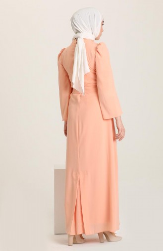 Salmon Hijab Dress 0032-02