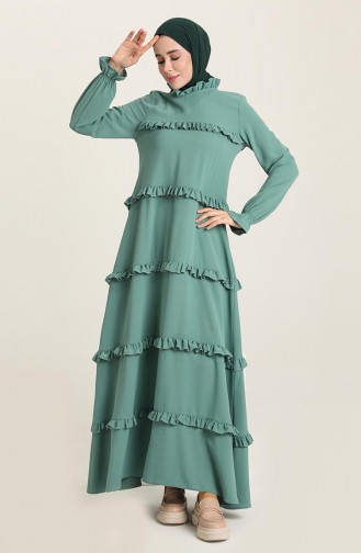 Green Almond Hijab Dress 8397-03