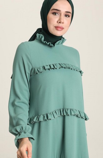 Green Almond Hijab Dress 8397-03