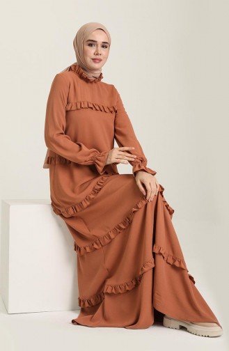 Tan Hijab Dress 8397-05