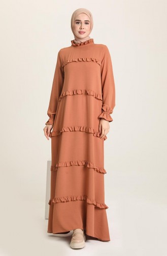 Tan Hijab Dress 8397-05