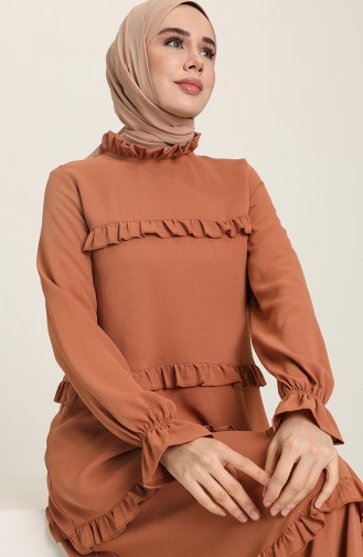 Tan Hijab Dress 8397-05