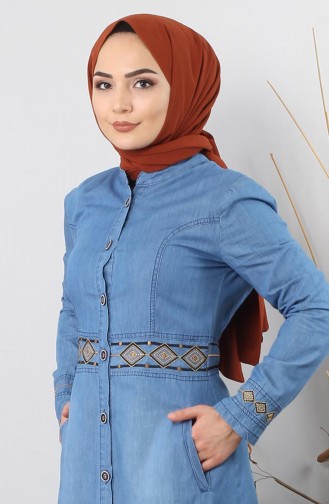 Nakışlı Kot Ferace 9974 Açık Kot