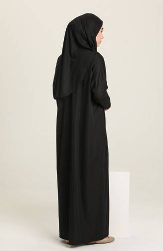 Çantalı Pratik Namaz Elbisesi 1973-01 Siyah