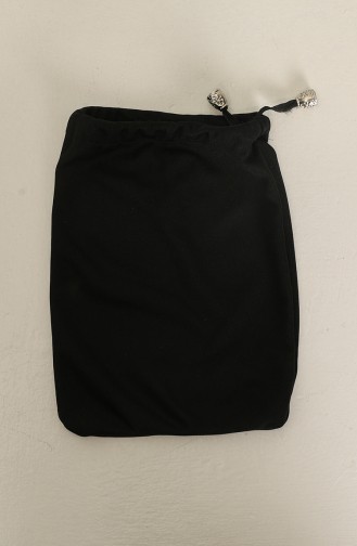 Çantalı Pratik Namaz Elbisesi 1973-01 Siyah