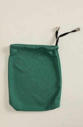 Çantalı Pratik Namaz Elbisesi 1973-08 Zümrüt Yeşili
