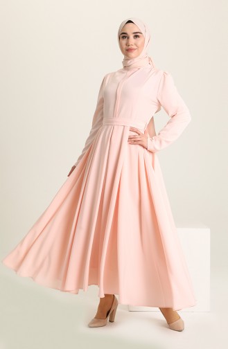 Salmon Hijab Dress 4102-01