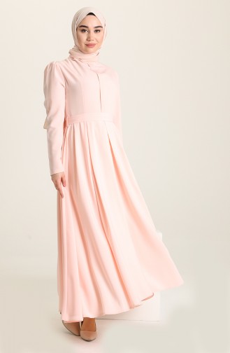 Salmon Hijab Dress 4102-01