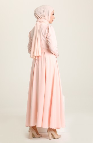 Salmon Hijab Dress 4102-01