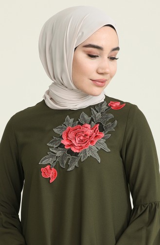 Bluse mit Stickerei 4472-03 Khaki Grün 4472-03