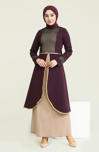 Purple Hijab Dress 5002-02