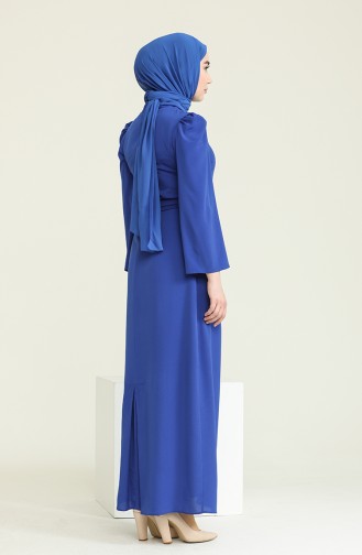 فستان بتصميم سادة مع حزام  0032-06