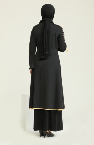 Kleid und Kaftan mit Stickerei 5000-04 Schwarz 5000-04