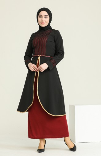 Robe Caftan détail Fİlet 5002-03 Noir 5002-03